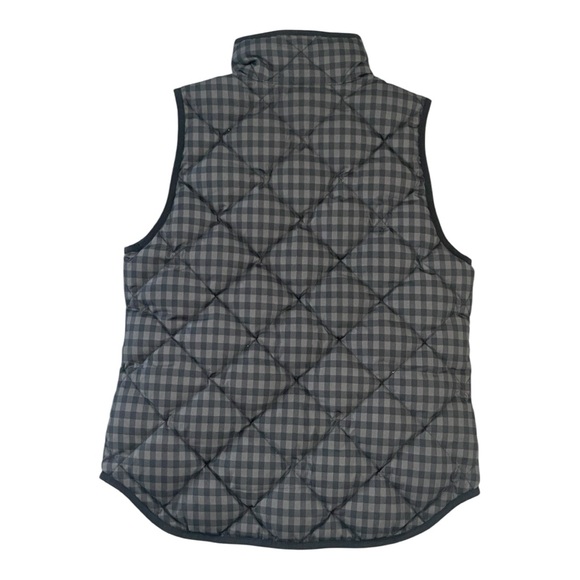 J CREW puffer vest Small black gray plaid - Picture 5 of 8